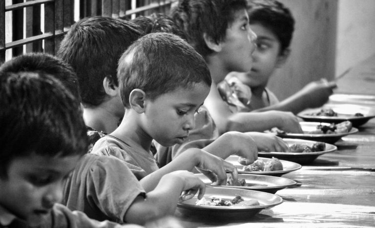 Orphan Kids Eating